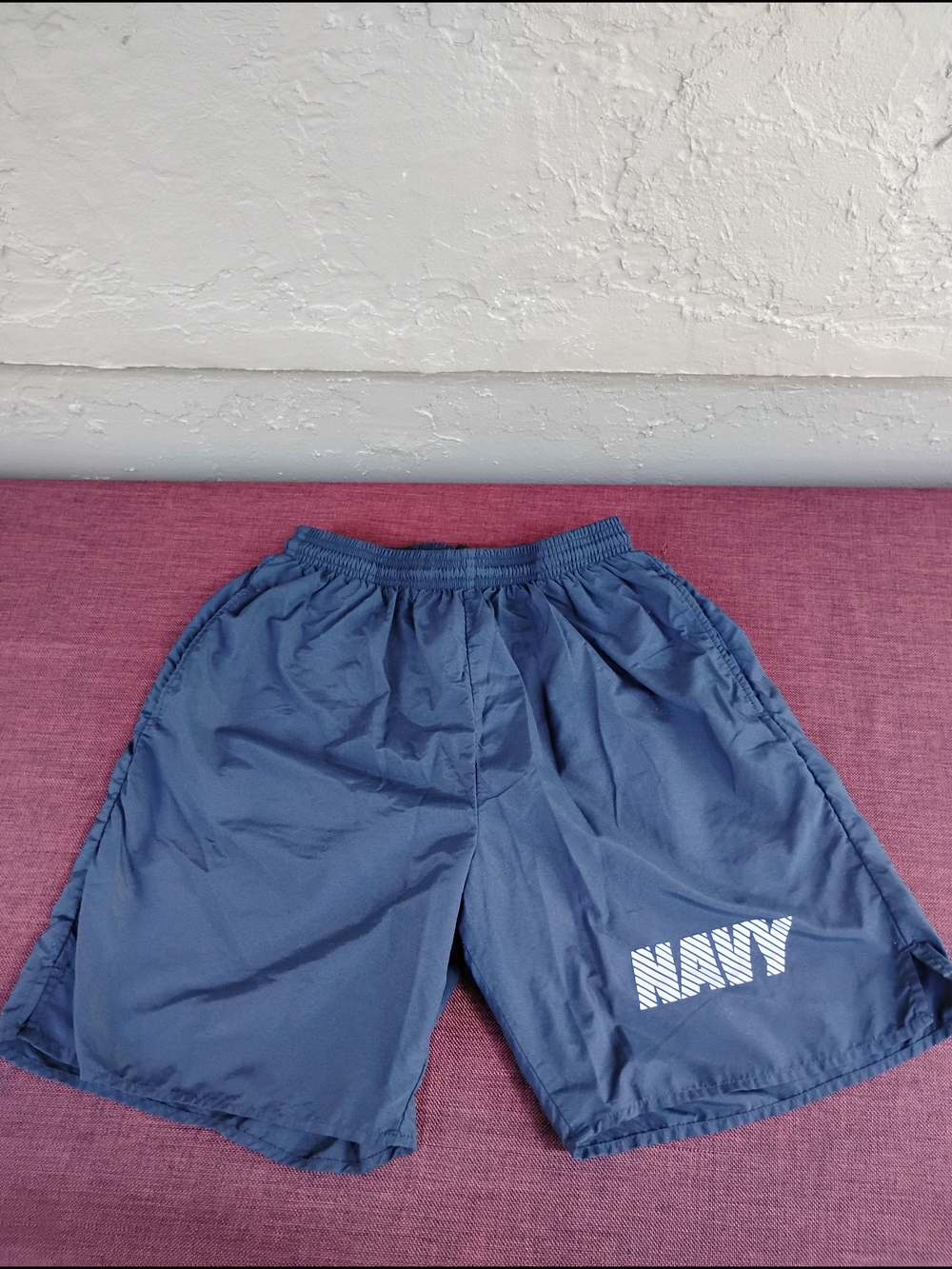 Official NAVY Men's Athletic Shorts Navy Blue Size Small